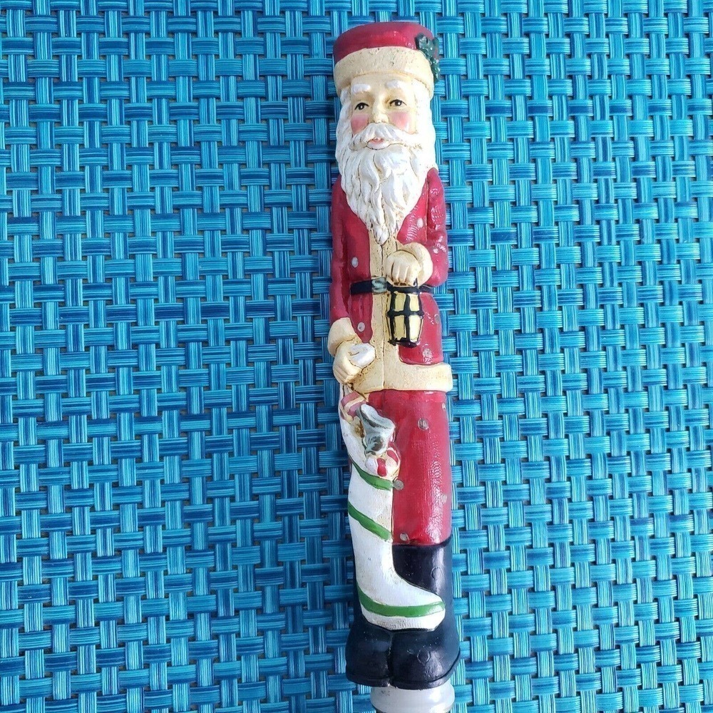VTG SANTA WITH LANTERN CANDLE STICK ELECTRIC WITH BULB